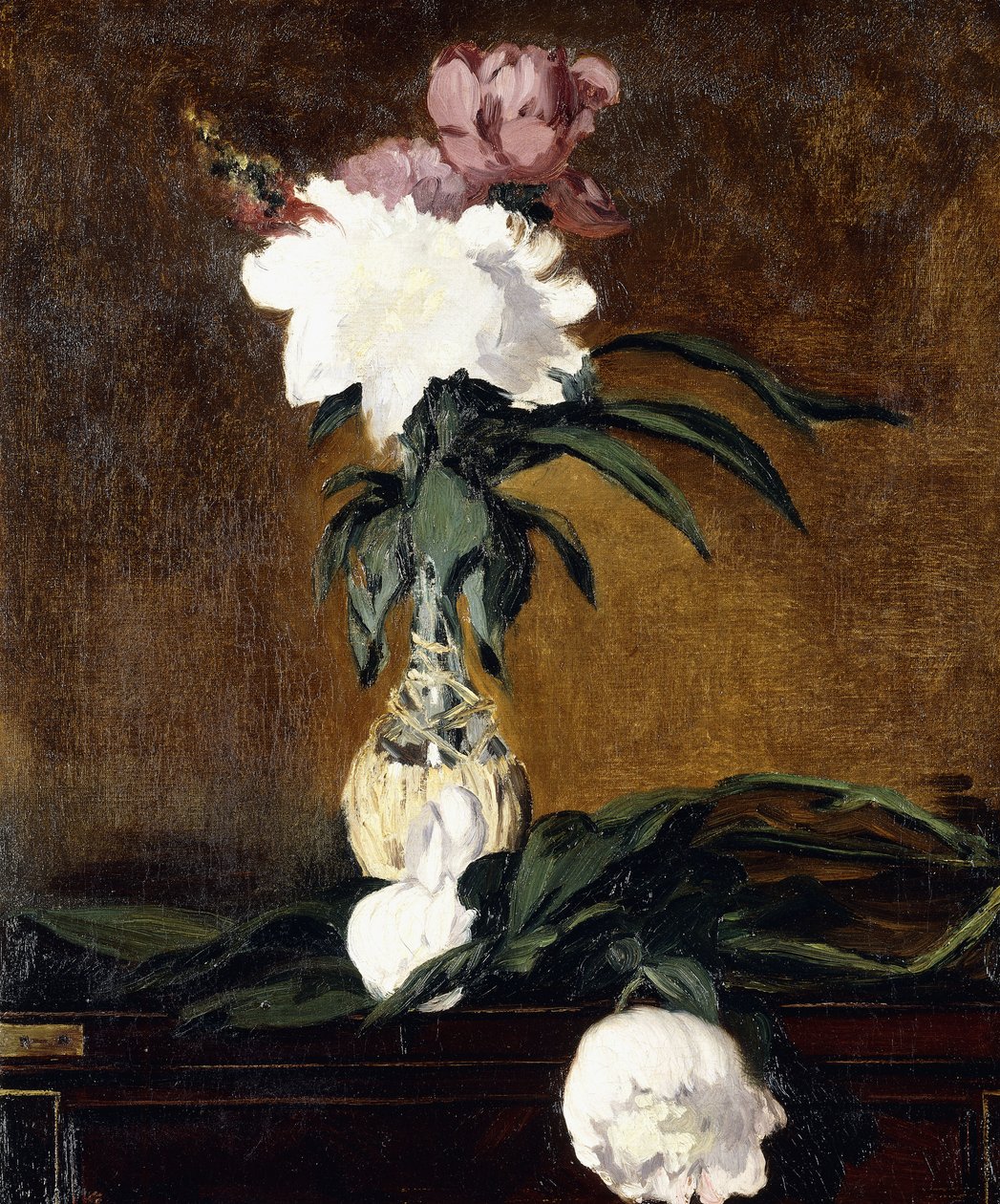 Pionit pullossa, 1864 tekijältä Édouard Manet