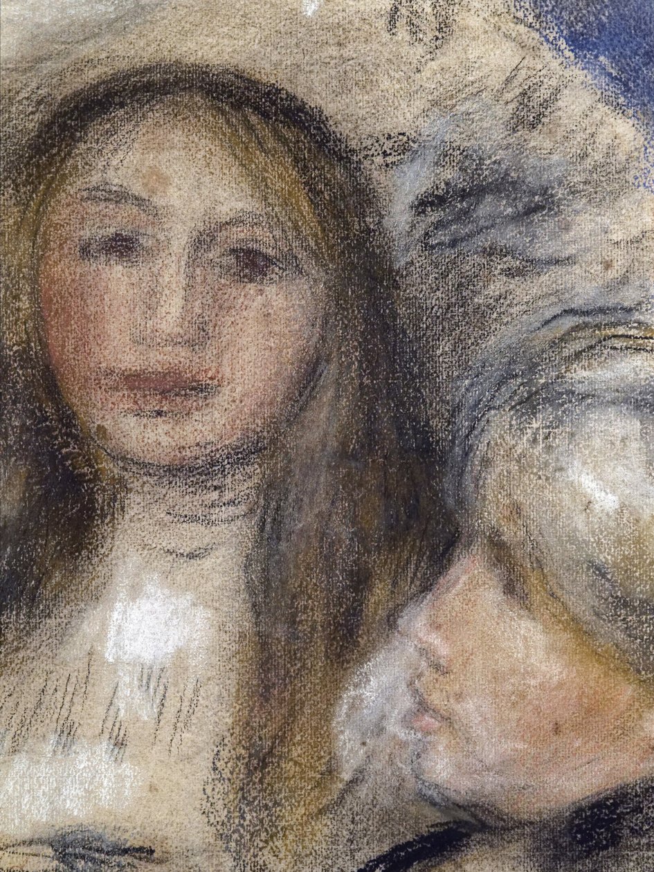 Muotokuva Berthe Morisotista (1841-1895) ja hänen tyttärestään (Julie Manet tekijältä Édouard Manet