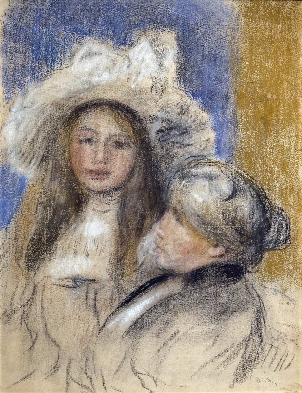 Muotokuva Berthe Morisotista (1841-1895) ja hänen tyttärestään (Julie Manet tekijältä Édouard Manet