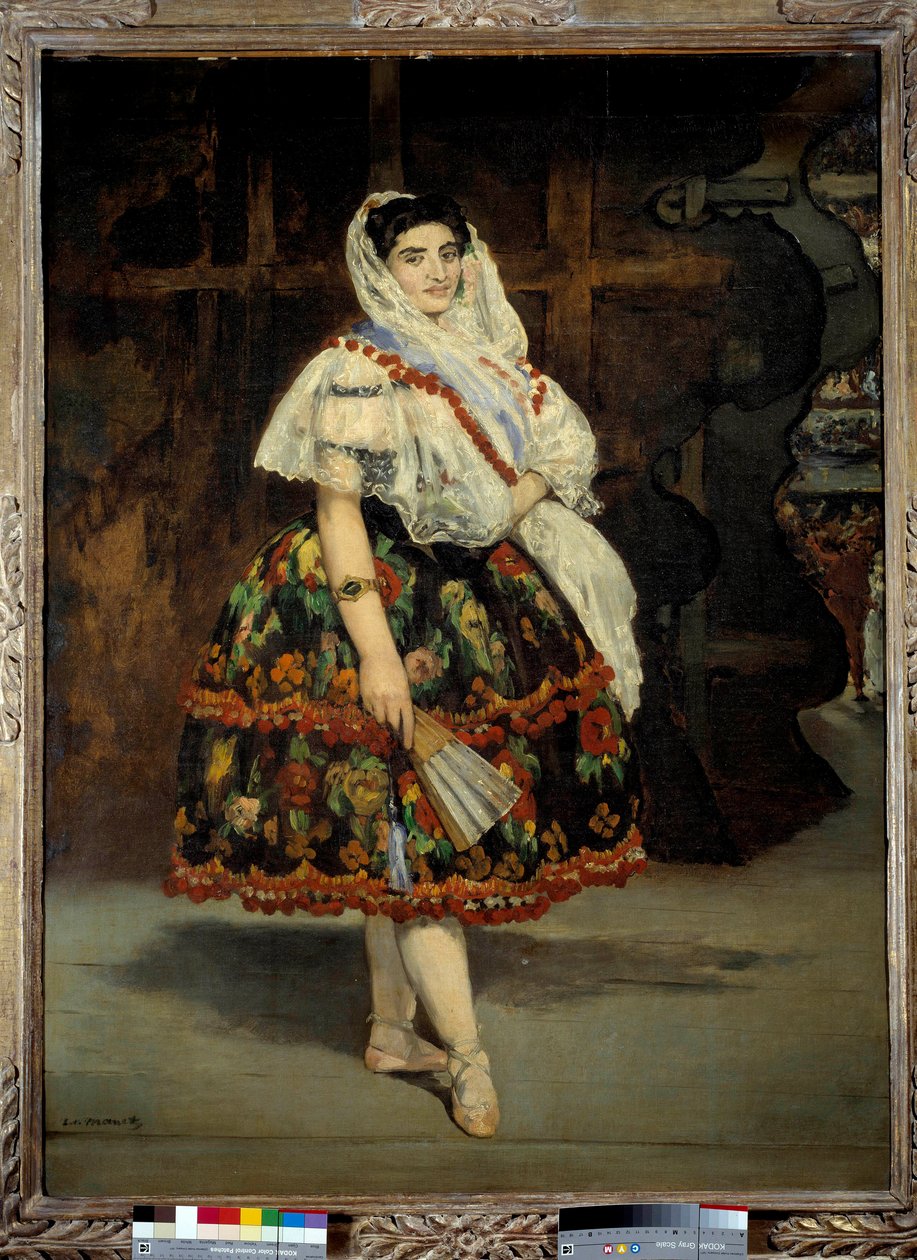 Lola de Valencian muotokuva Tanssija Lola Melea on edustettuna perinteisessä espanjalaisessa asussa. Edouard Manet