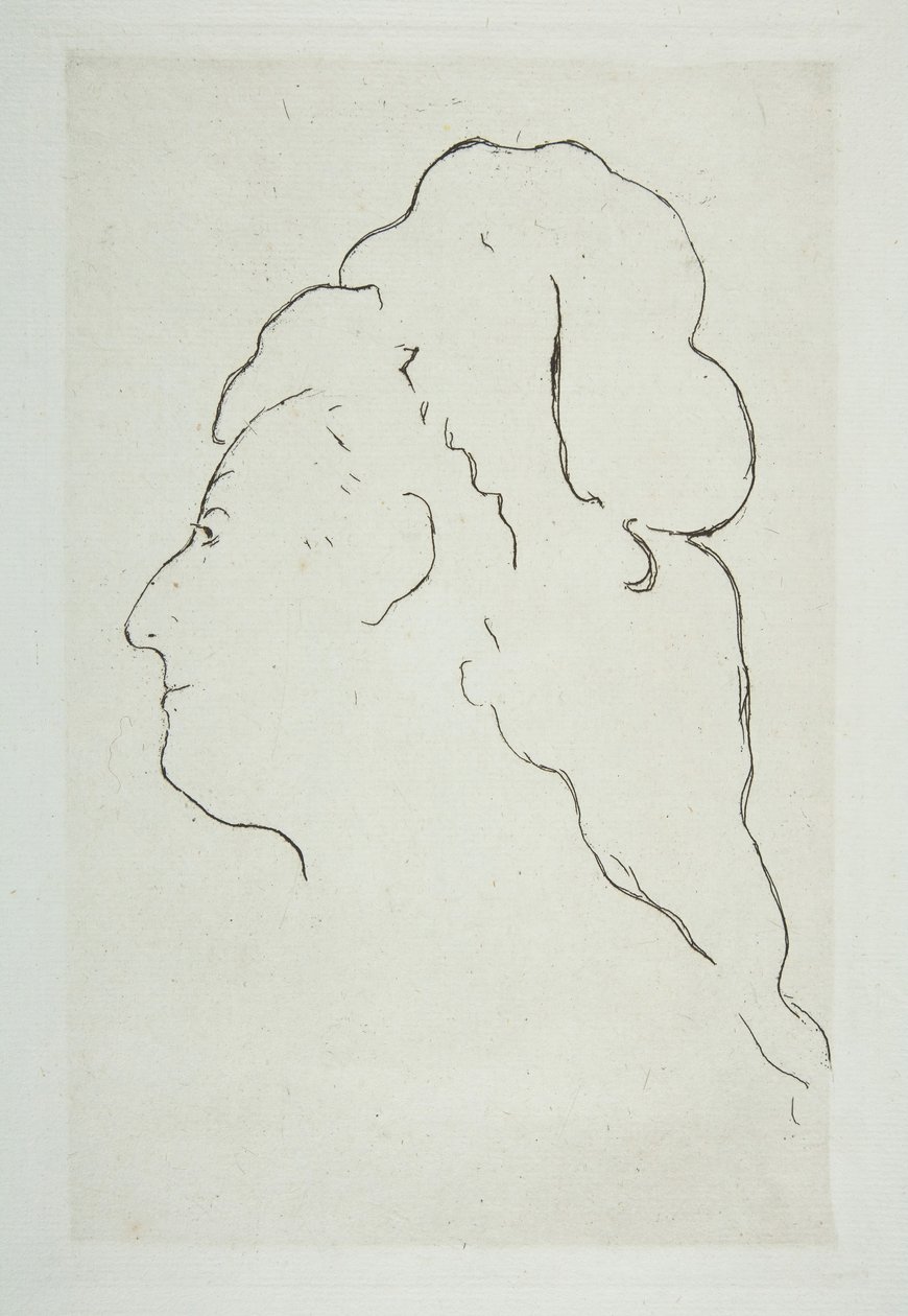 Eva Gonzalesin profiili kääntyi vasemmalle, n. 1870. tekijältä Édouard Manet