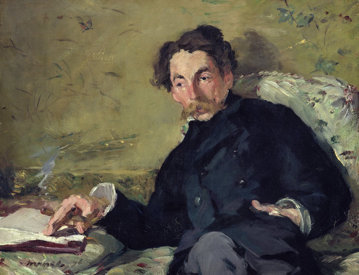 Stephane Mallarme (1842-98) 1876 (öljy kankaalle) tekijältä Édouard Manet