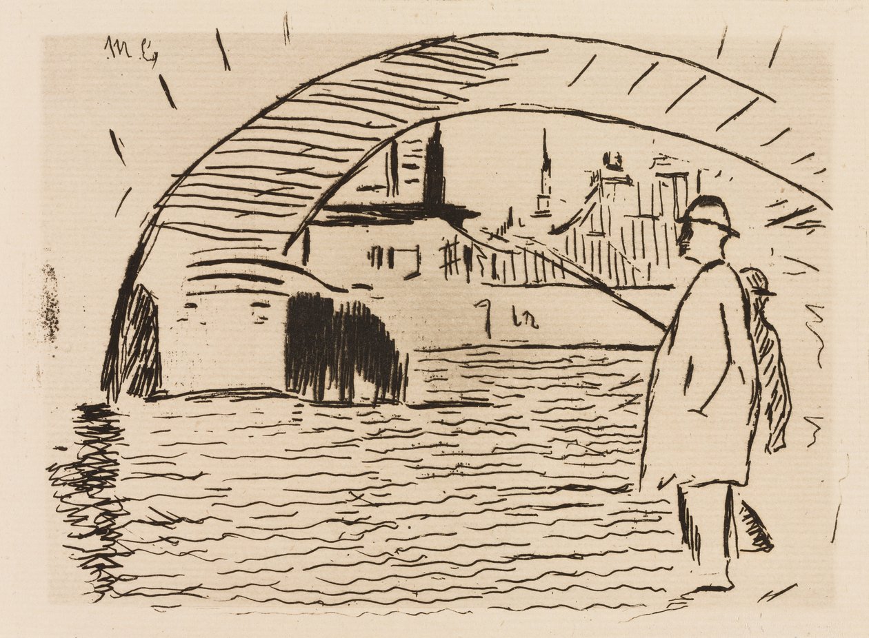 Sillan kaari, levy 6, Le Fleuve -teoksesta. tekijältä Édouard Manet