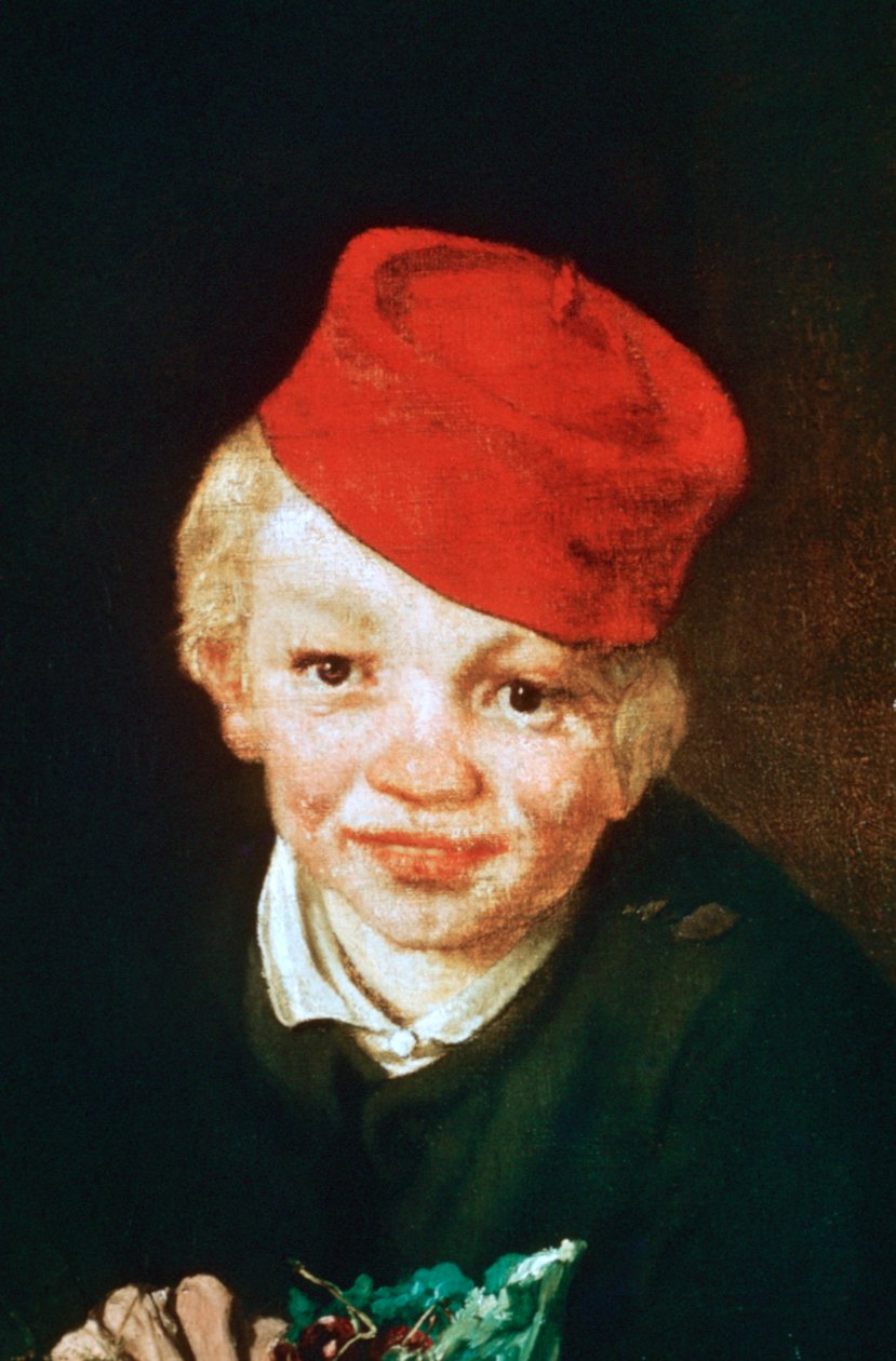 Poika kirsikoiden kanssa, yksityiskohta, 1859 tekijältä Édouard Manet