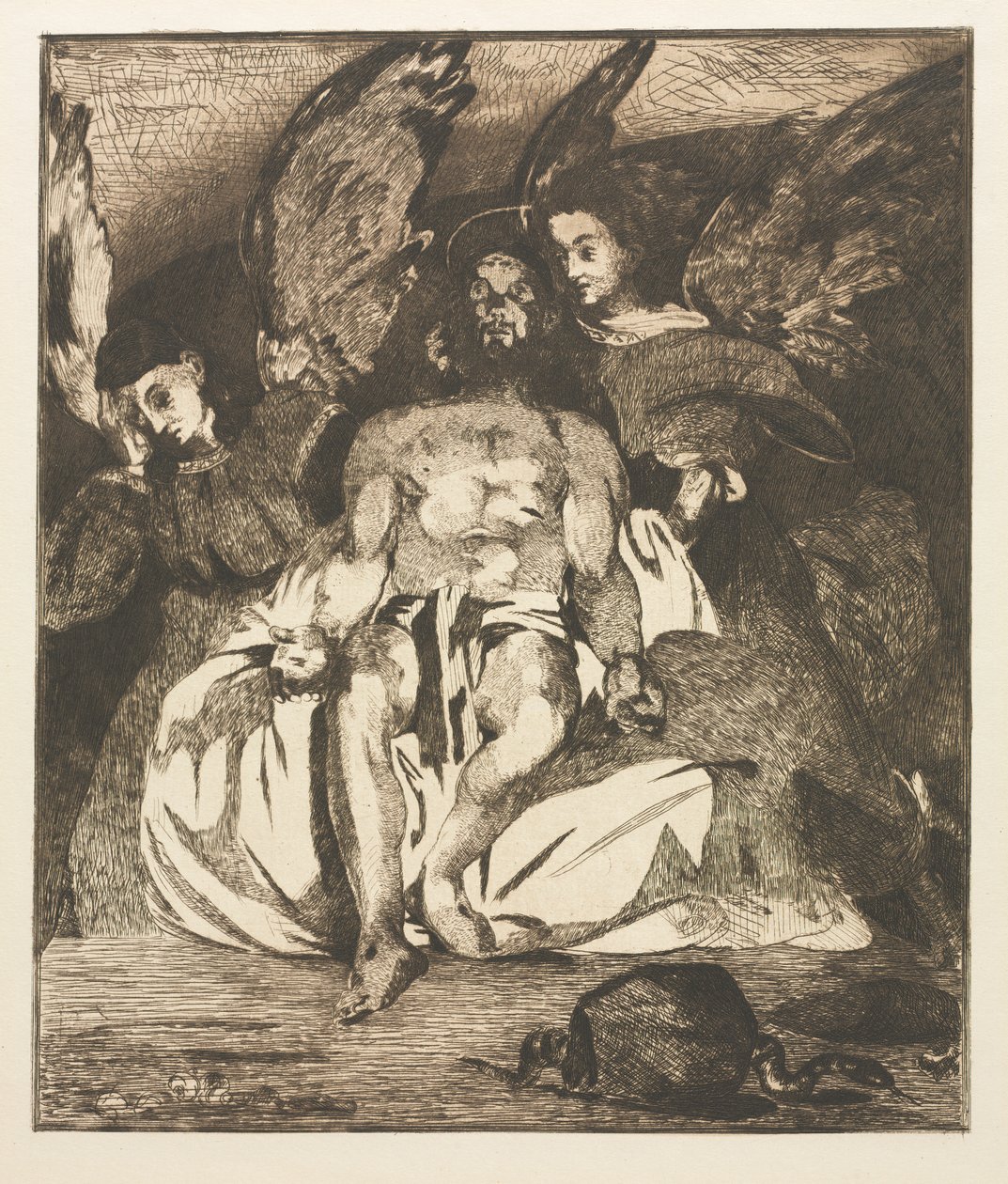 Kuollut Kristus enkelien kanssa tekijältä Édouard Manet