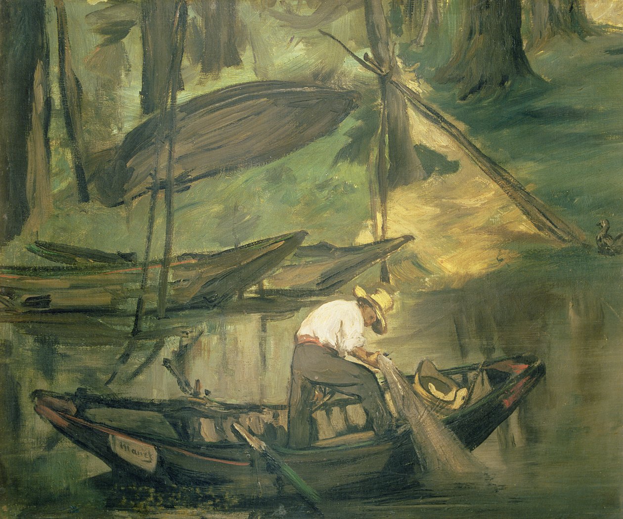 Kalastaja, n. 1861 (öljy kankaalle) tekijältä Édouard Manet