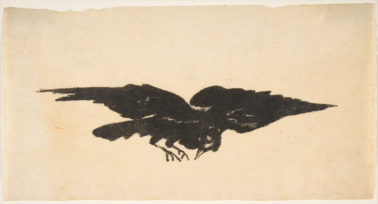 Lentävä korppi, Edgar Allan Poen Ex libris korppiin, 1875. tekijältä Édouard Manet