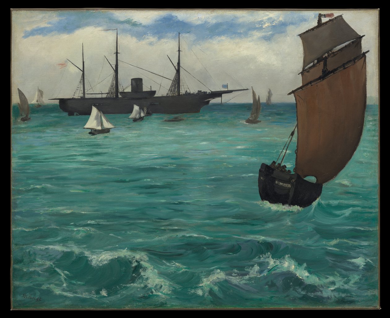 "Kearsarge" Boulognen edustalla tekijältä Édouard Manet