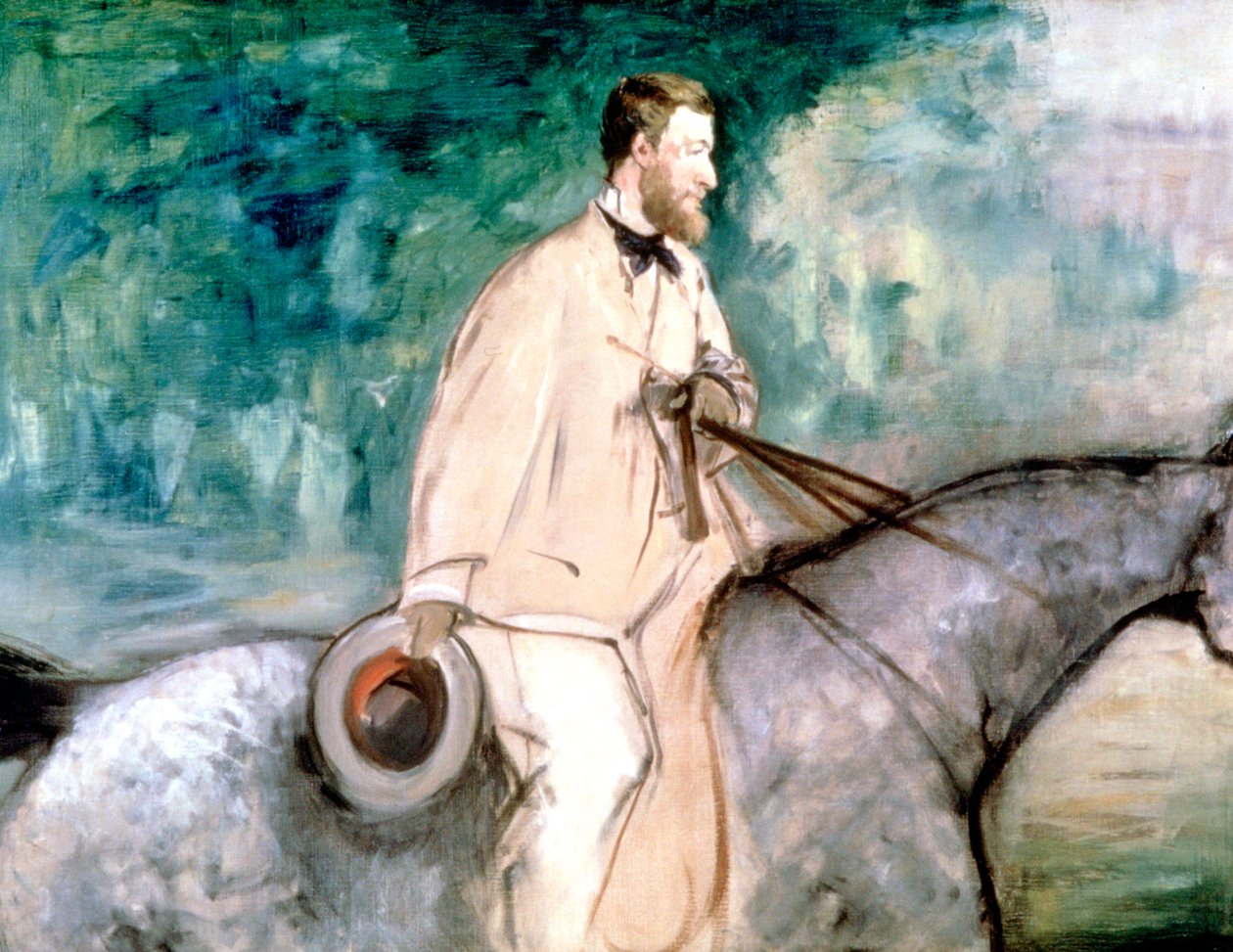 Taidemaalari Guillaumin hevosen selässä, 1870 tekijältä Édouard Manet