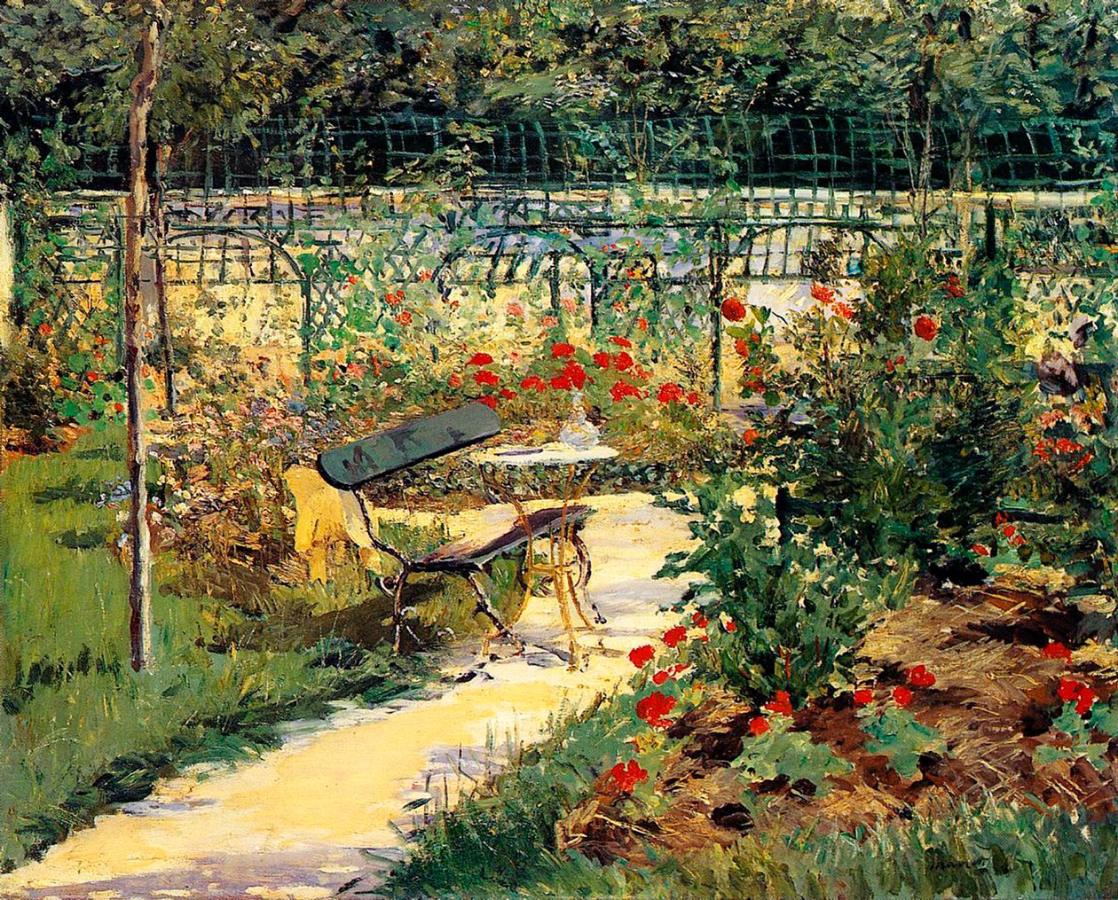 Taidemaalarin puutarha tekijältä Édouard Manet