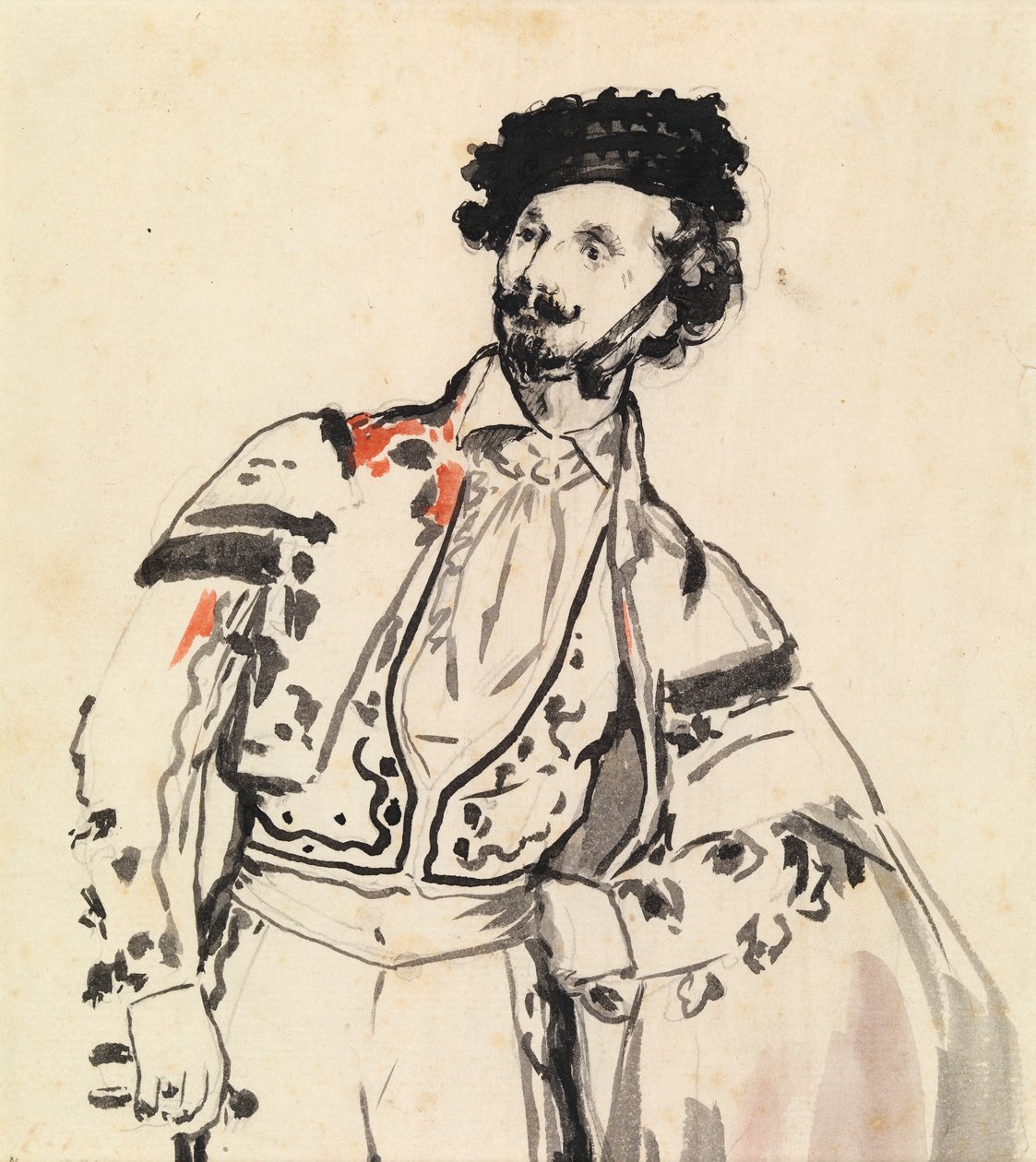 Espanjalainen tanssija, Don Mariano Camprubi, n. 1862 (kynä ja pesu paperille) tekijältä Édouard Manet