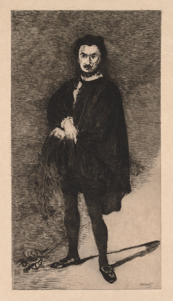 Traaginen näyttelijä tekijältä Édouard Manet