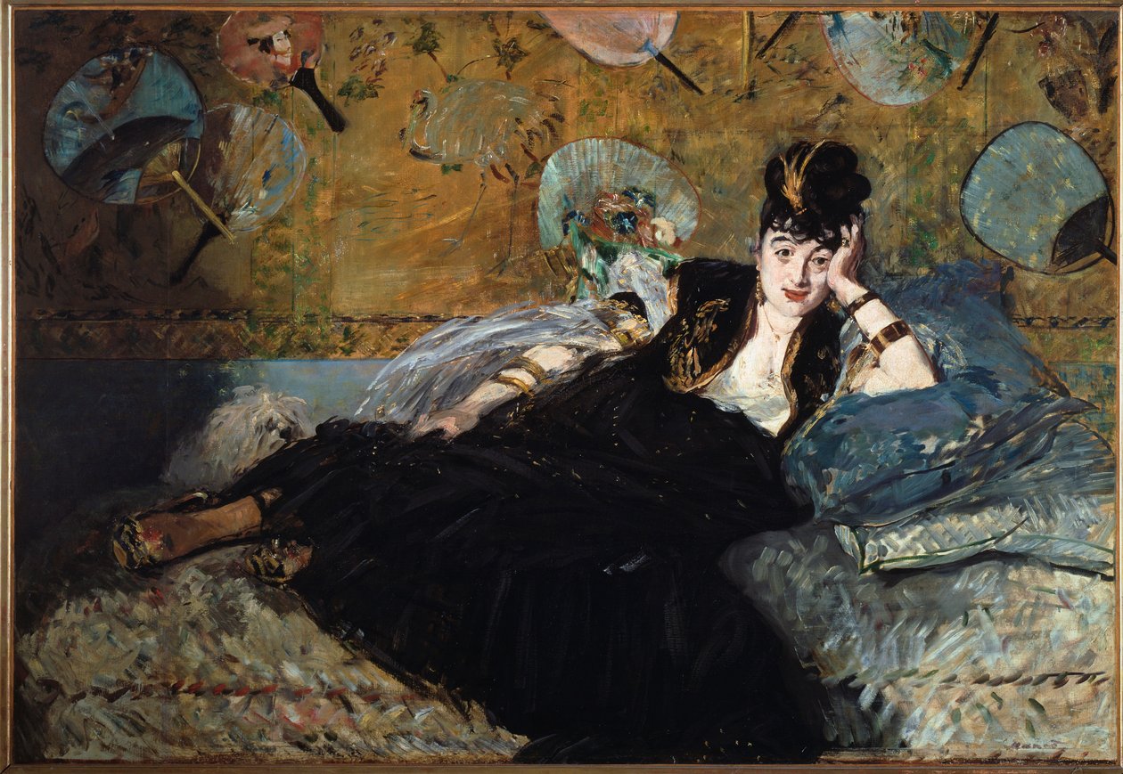 Nainen tapahtumissa, Nina de Callias -1873. Öljy kankaalle tekijältä Édouard Manet
