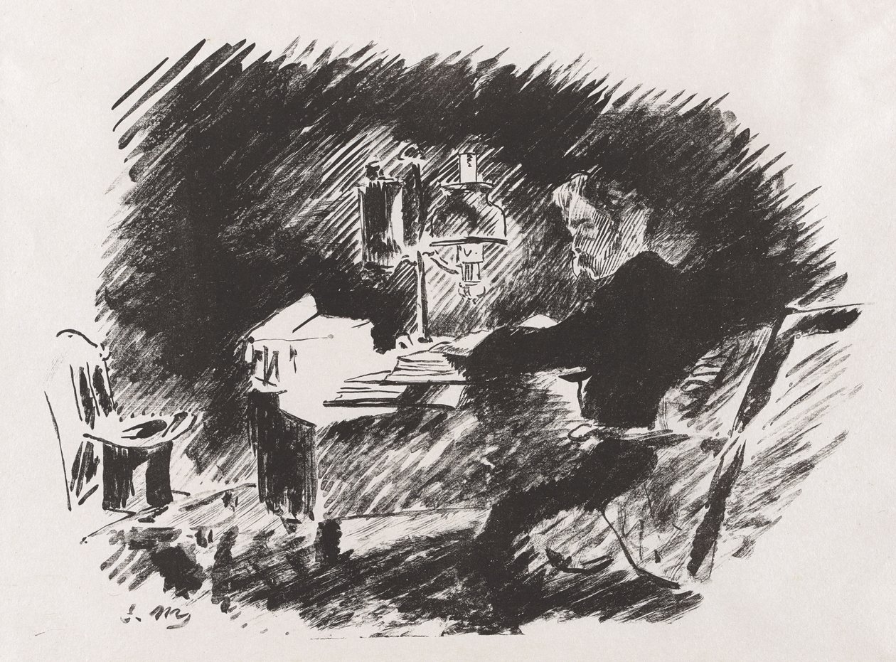Lampun alla, Stéphane Mallarmén käännöksestä Edgar Allan Poen teoksesta "Korppi" tekijältä Édouard Manet