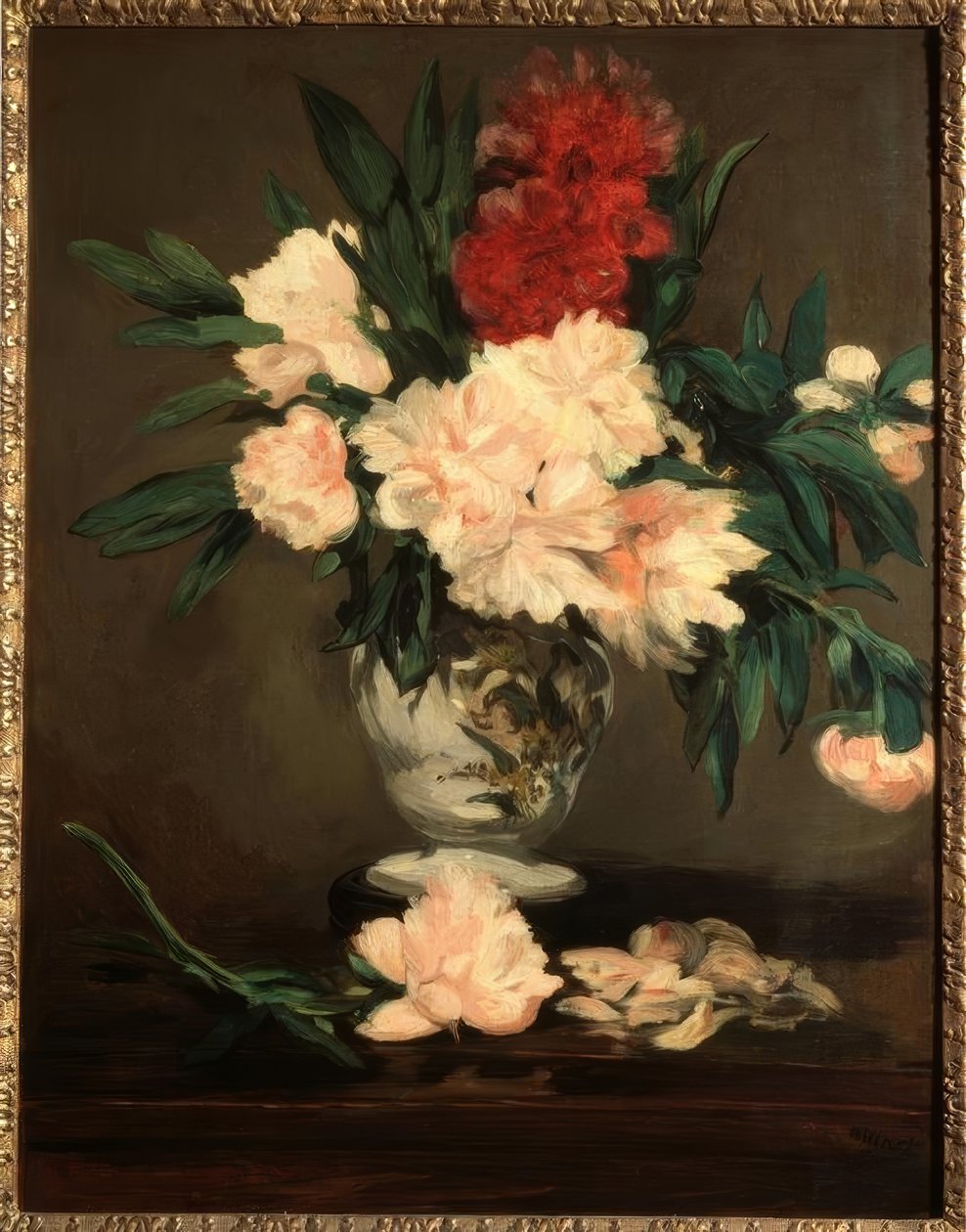 Vase de pivoines sur pieédouche tekijältä Édouard Manet