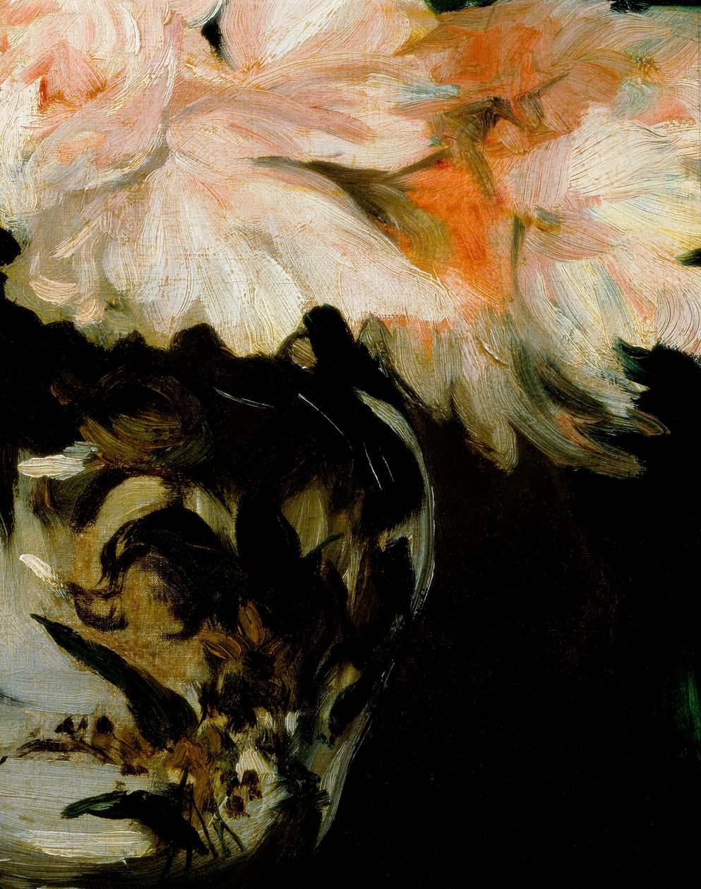 Pionimaljakko jalkasuihkussa, yksityiskohta tekijältä Édouard Manet