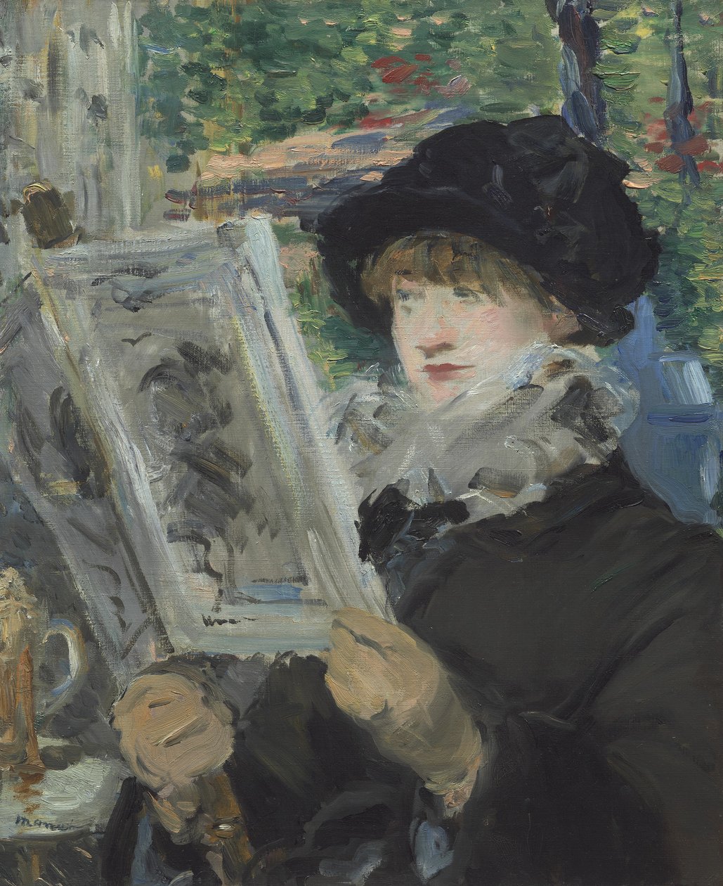 Lukeva nainen, 1879-80 tekijältä Édouard Manet