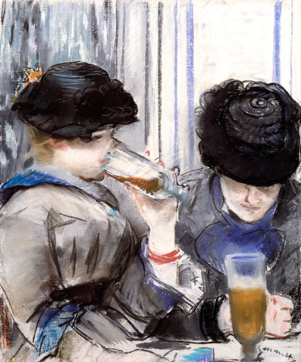 Naiset juomassa olutta tekijältä Édouard Manet