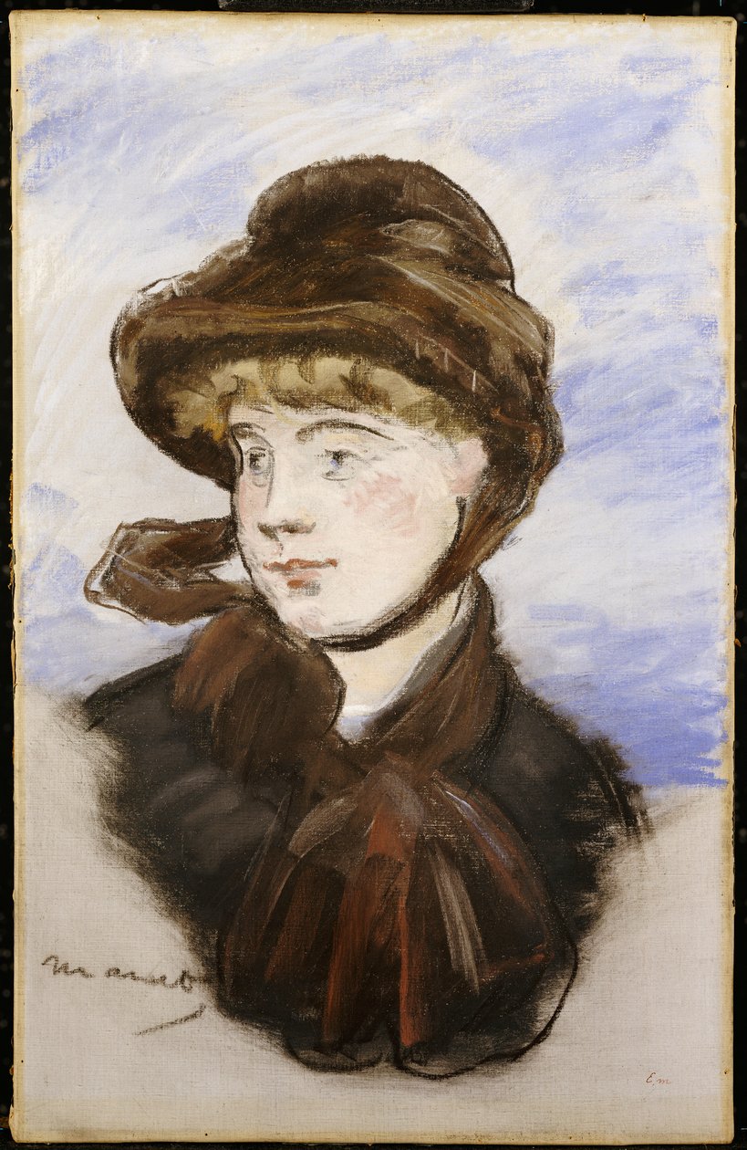 Nuori tyttö ruskeassa hatussa, 1882 tekijältä Édouard Manet