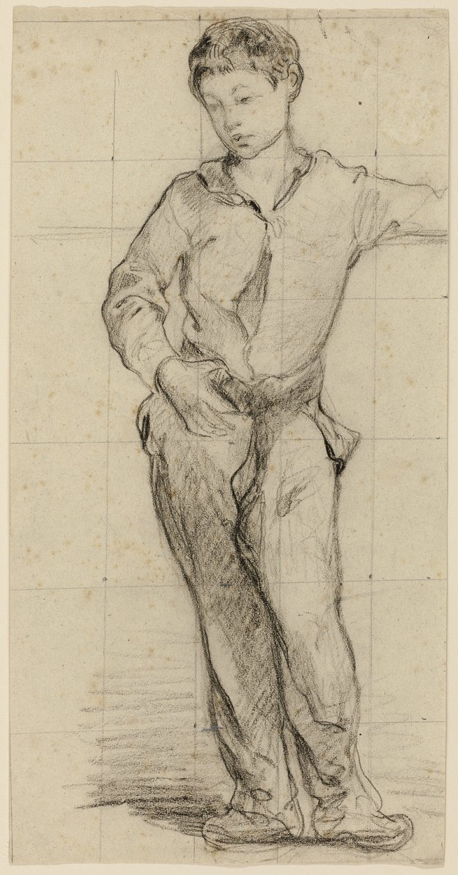 Nuori mies seisomassa (Léon Leenhoff) (suora); Luonnos seisovasta pojasta (käänteinen) tekijältä Édouard Manet