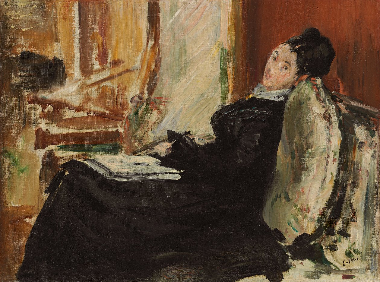 Nuori nainen kirja; Nuori nainen kirjan kanssa, n.1875 tekijältä Édouard Manet