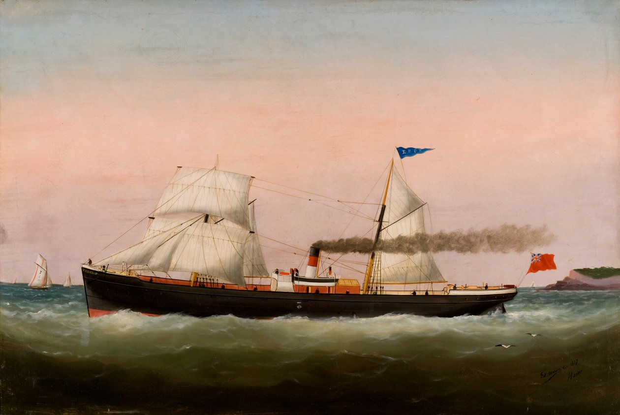 Purjeveneitä, Le Havre, 1877 tekijältä Edouard Marie Adam
