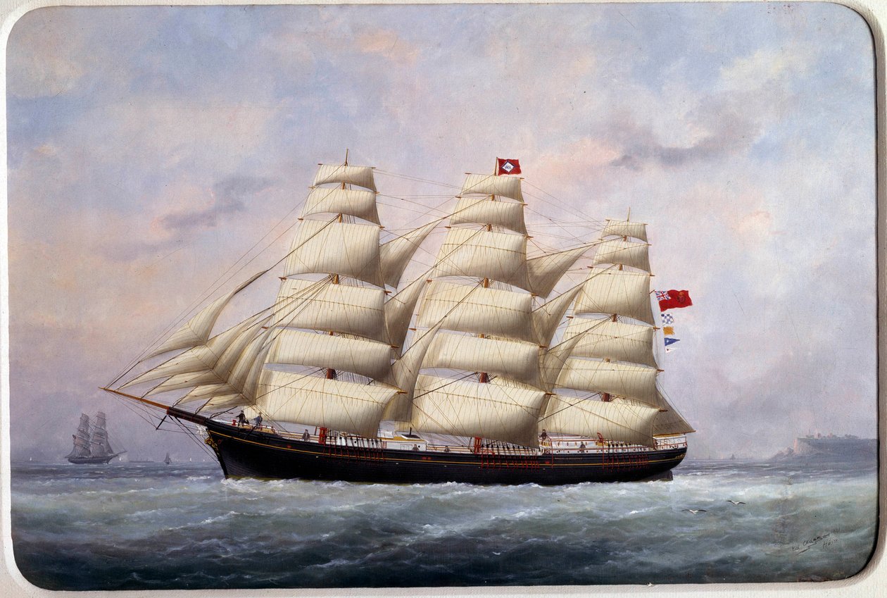 Edouard Adamin (1847-1929) purjevene William Lawrence Watercolour 1881 Paris, Musee de la Marine tekijältä Edouard Marie Adam