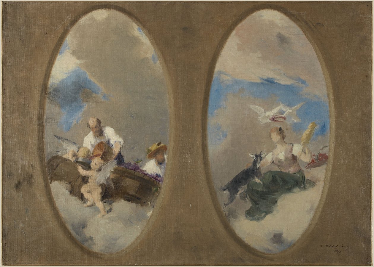Suresnesin kaupungintalon luonnos: Chevrière aux colombes (katot). tekijältä Edouard Michel Lancon
