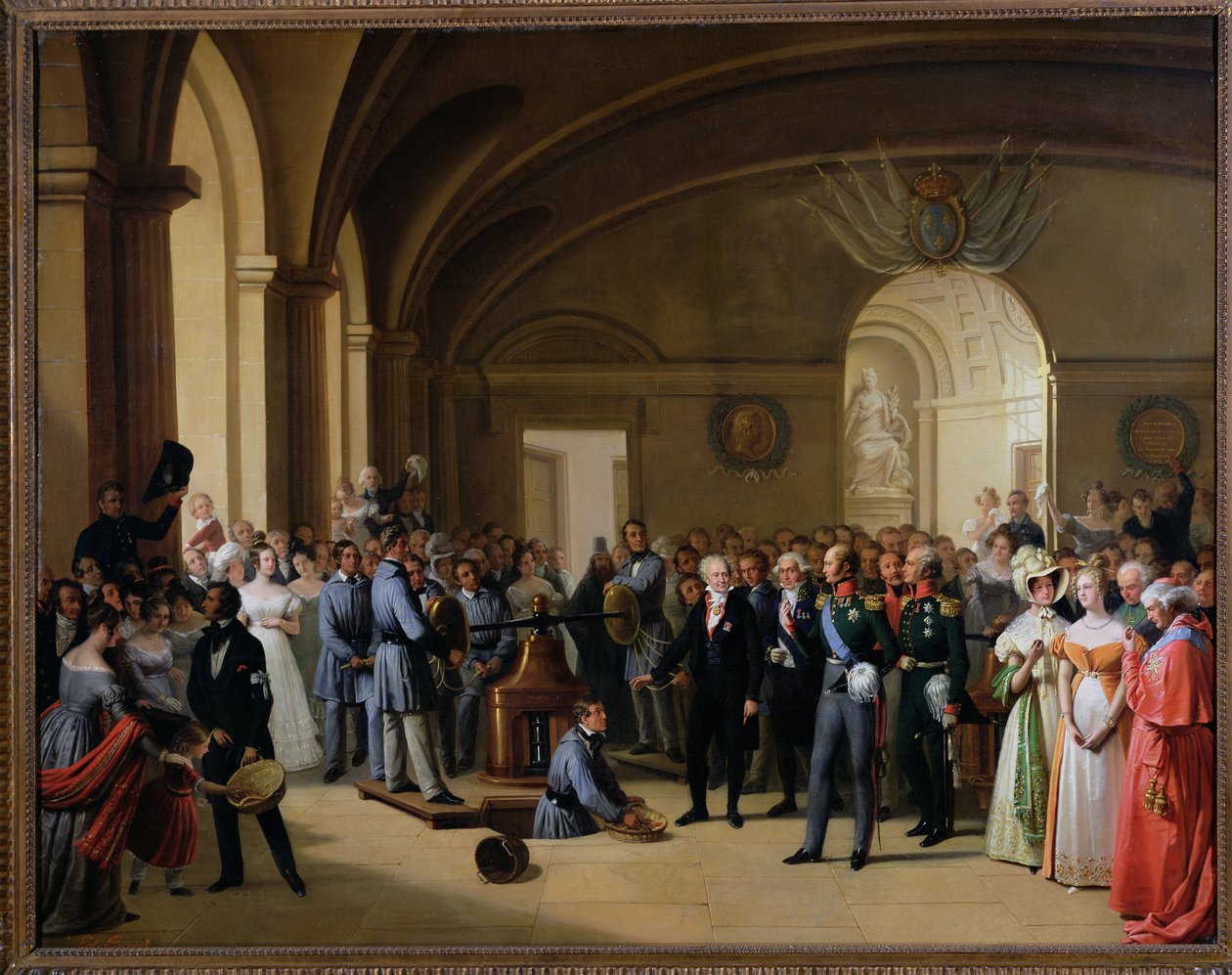 Tsaari Aleksanteri I (1777-1825) vierailee Pariisin Hotel de La Monnaiessa 25. toukokuuta 1814 1844 tekijältä Edouard Pingret