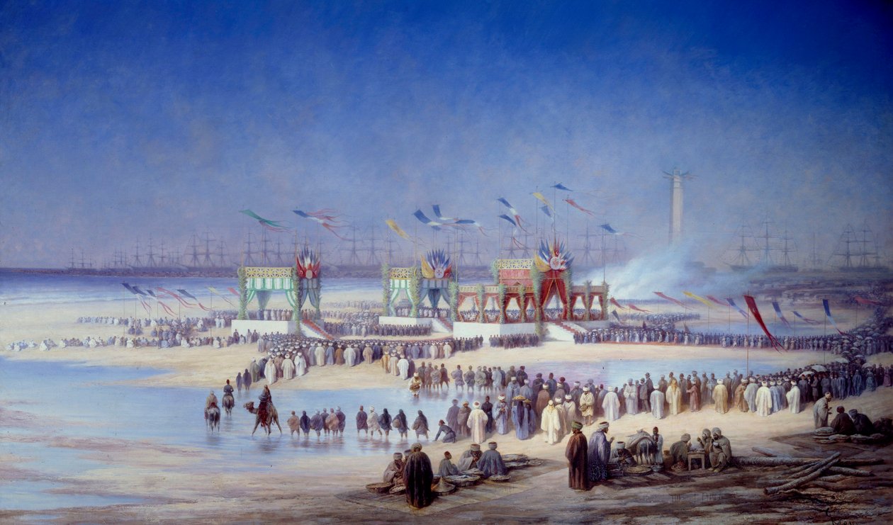 Suezin kanavan avajaisseremonia Port Saidissa (Port-Said) 17. marraskuuta tekijältä Edouard Riou