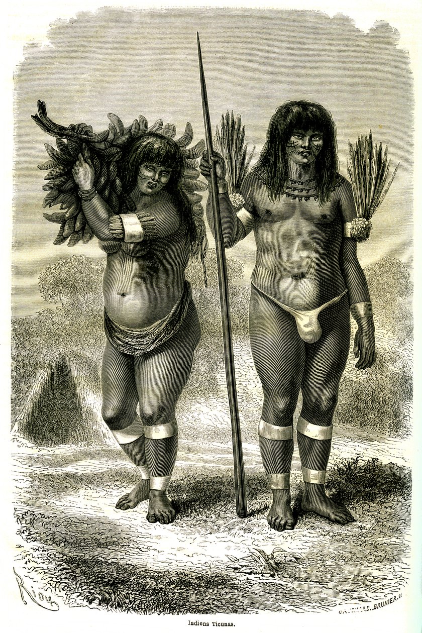 Pari Ticuna-intiaania Perusta tekijältä Edouard Riou