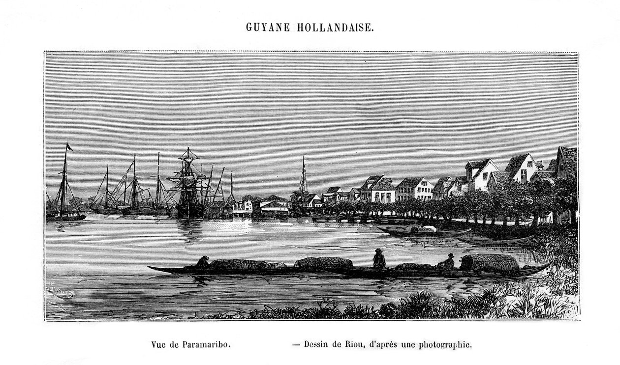 Paramaribo, Surinamen tasavalta, 1800-luku tekijältä Edouard Riou