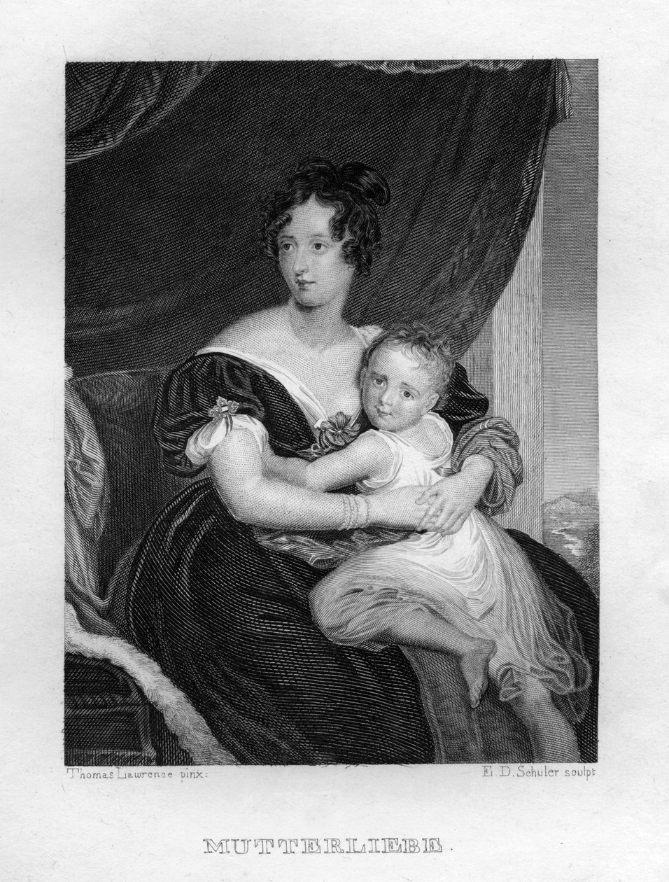 "Äidin rakkaus", c1833 tekijältä Edouard Schuler