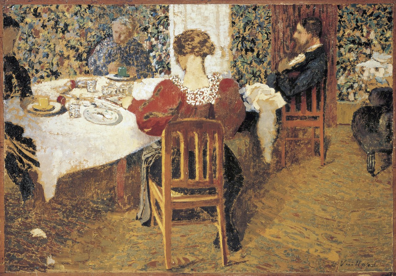 Pöydässä (Le Dejeuner), Vuillard, Edouard (1868-1940) tekijältä Edouard Vuillard