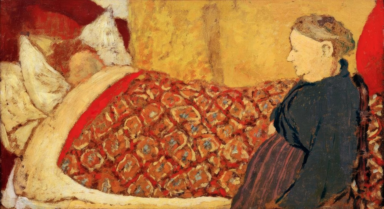 Das Wiegenlied: Marie Roussel im Bett tekijältä Edouard Vuillard