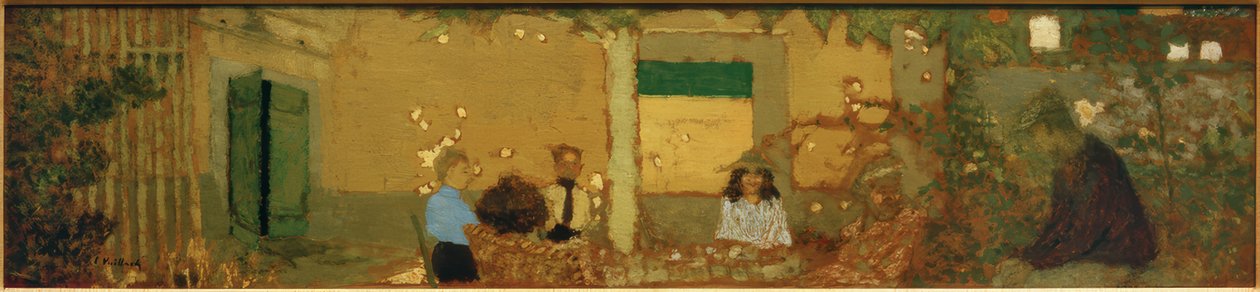 Perhe puutarhassa tekijältä Edouard Vuillard