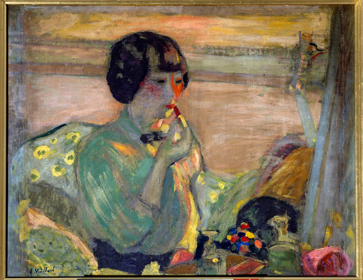 Ranskalainen koomikko Marthe Mellot (1870-1947) meikissä, 1900-luku. Pariisi, Champs Elysées