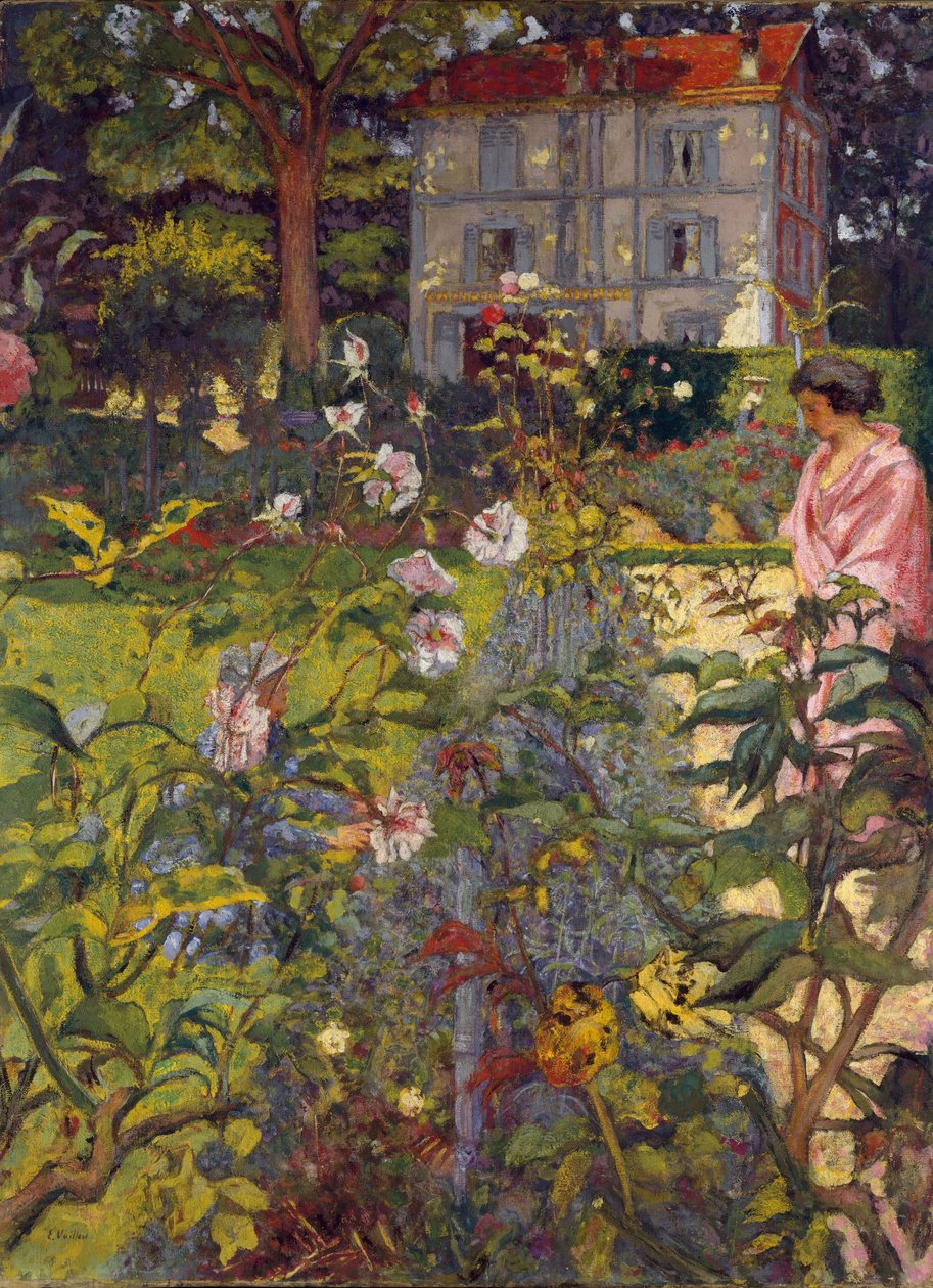 Puutarha Vaucressonissa, 1920 (tempera kankaalle) tekijältä Edouard Vuillard