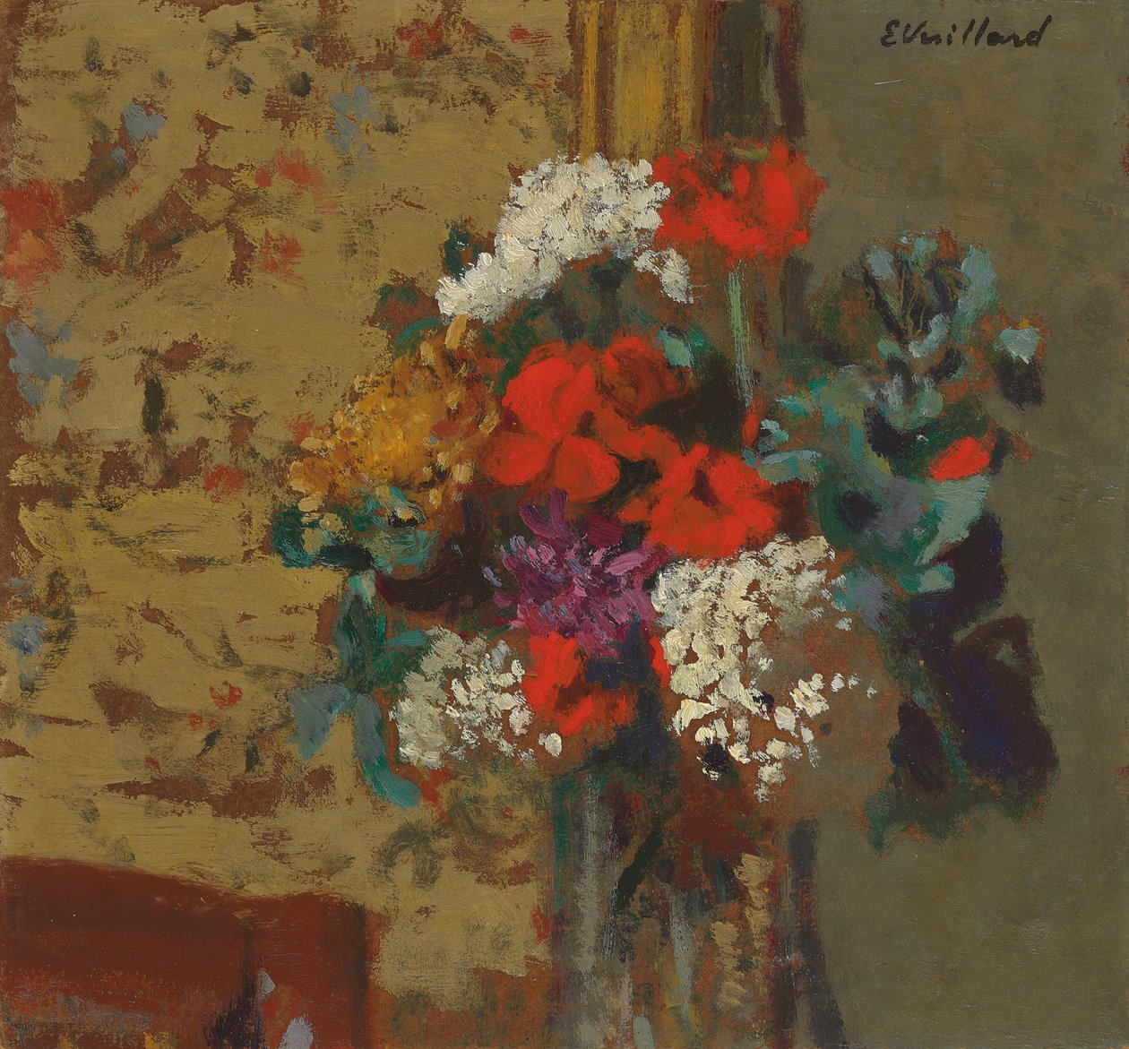 Geraniums ja Guelder Roses; Geraniums ja lumipallot, n.1910 tekijältä Edouard Vuillard