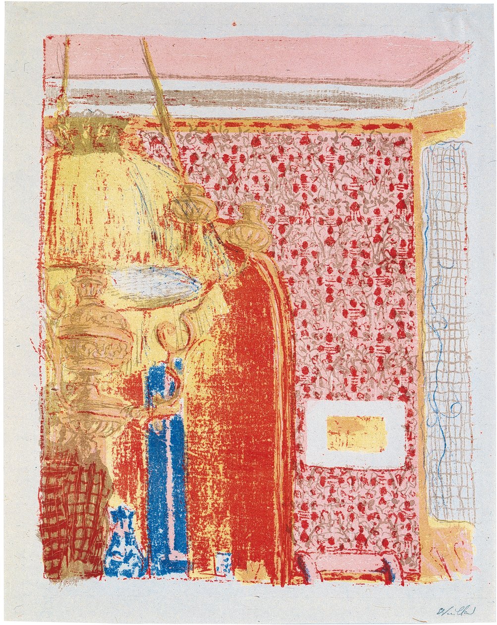 Interieur mit rosa Vorhängen II tekijältä Edouard Vuillard