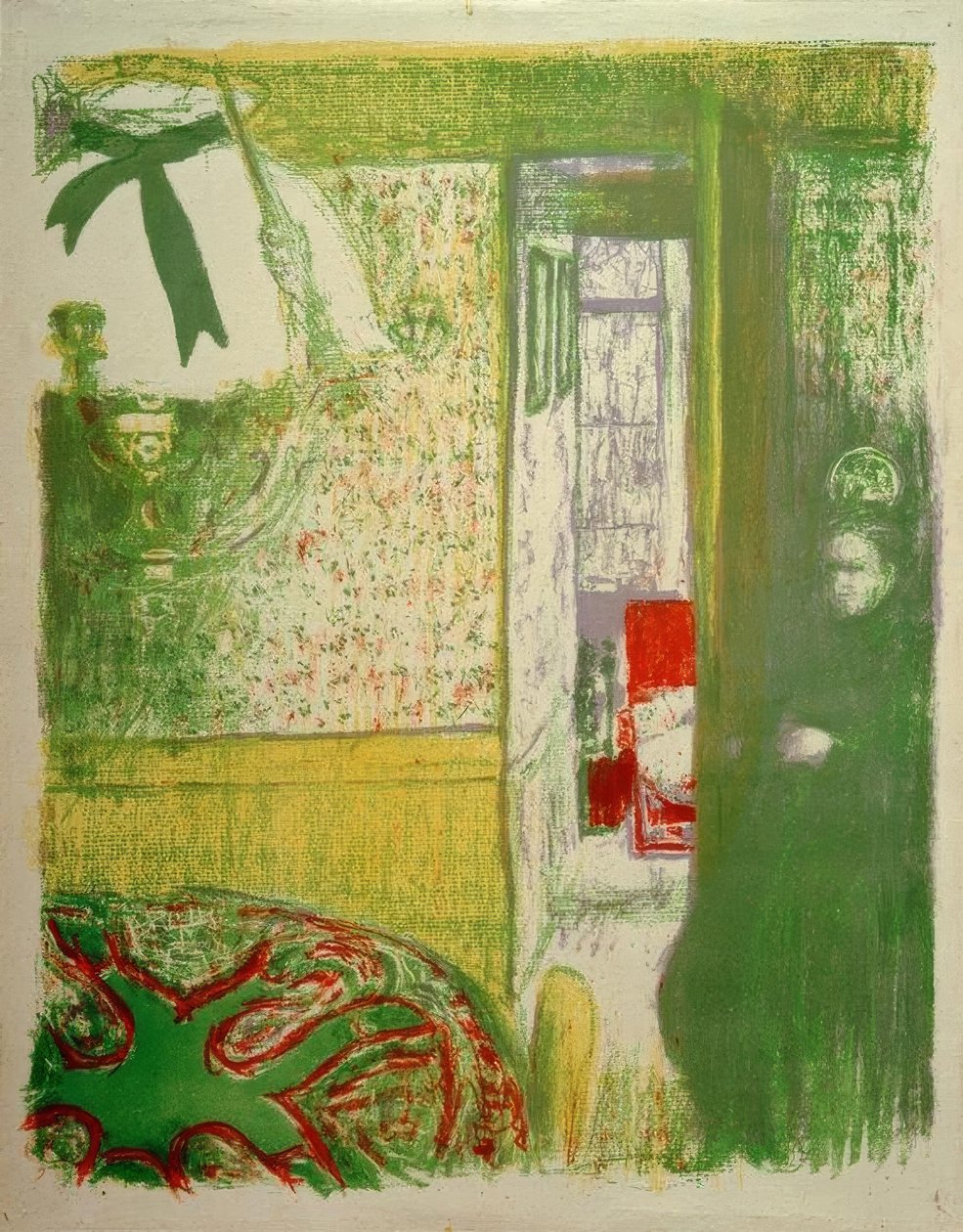 Interieur mit Hängelampe tekijältä Edouard Vuillard