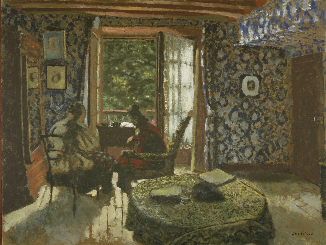 Sisustus, n. 1900-1901 (öljy pahville) tekijältä Edouard Vuillard