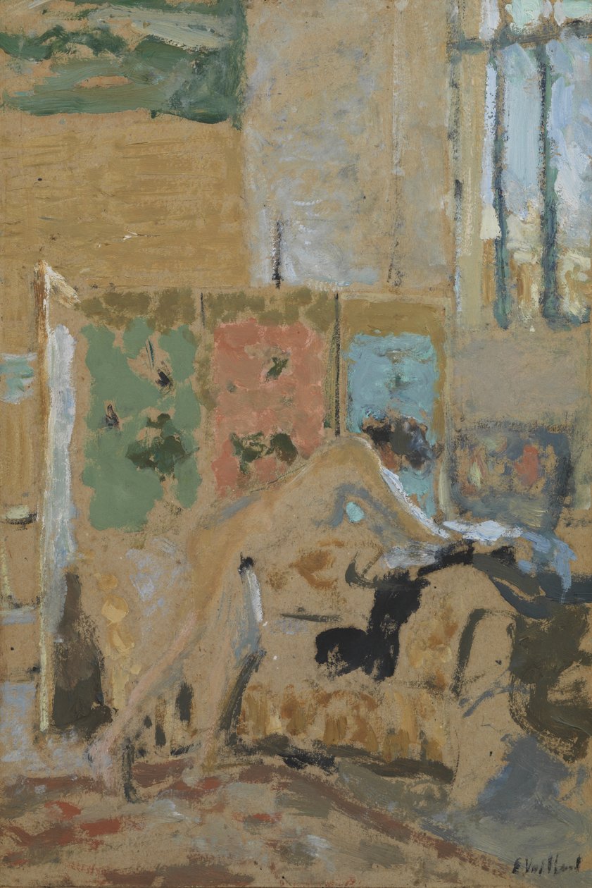 Sisustus näytöllä, 1909-10 tekijältä Edouard Vuillard