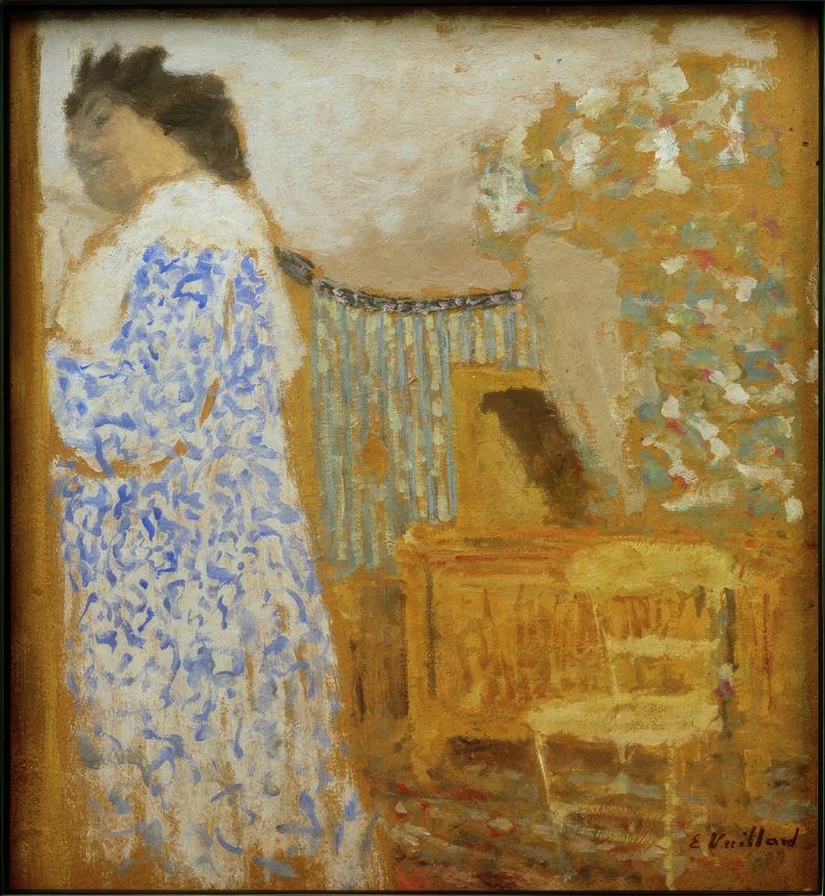 Intérieur avec femme tekijältä Edouard Vuillard
