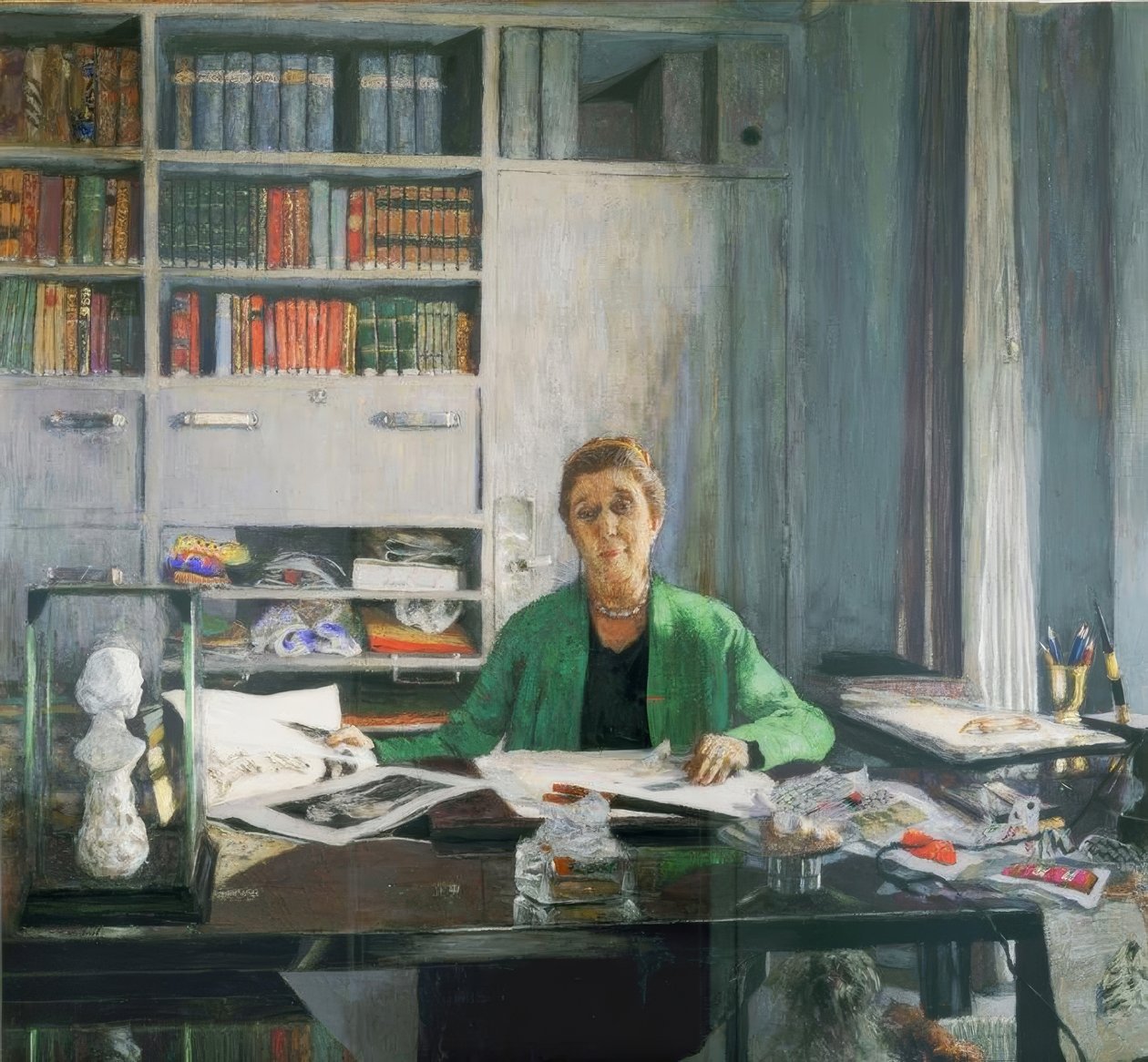 Jeanne Lanvin osoitteessa ihrem Atelier, rue du Faubourg Saint-Honor tekijältä Edouard Vuillard
