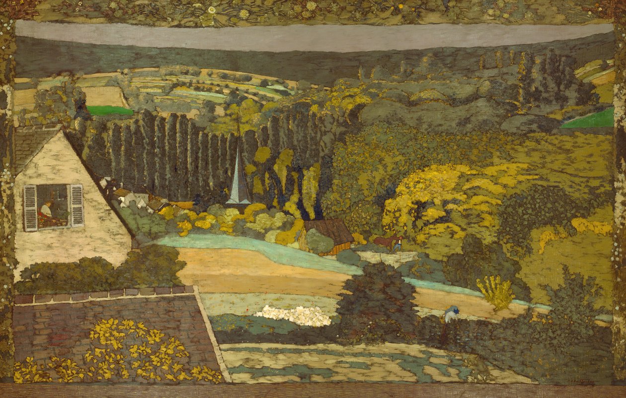 Maisema: Ikkunasta näkymä metsään, 1899. tekijältä Edouard Vuillard