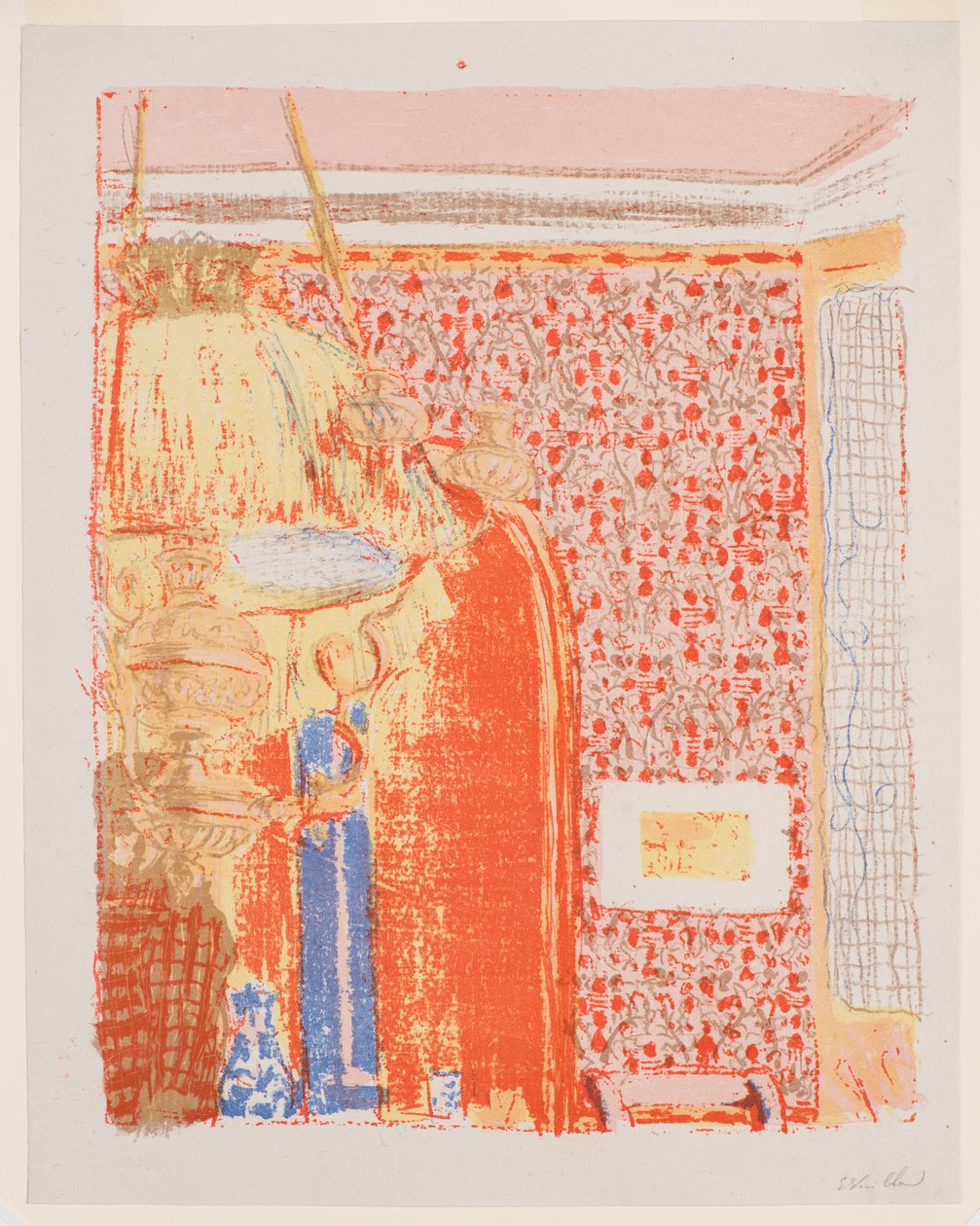 Landschaften und Innenräume: Innenraum mit rosa Tapete II tekijältä Edouard Vuillard