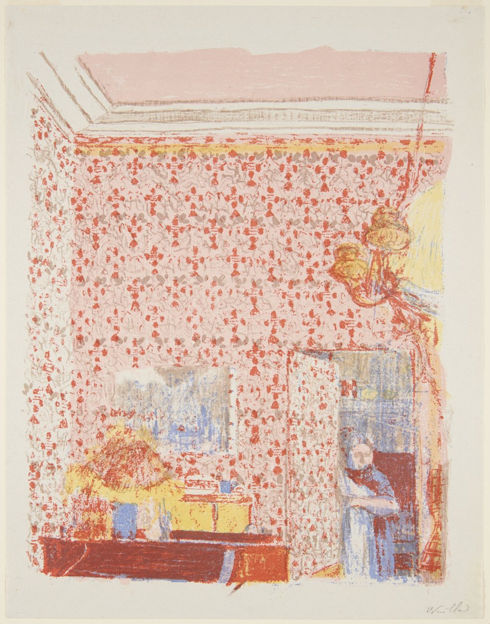 Landschaften und Innenräume: Innenraum mit rosa Tapete I tekijältä Edouard Vuillard