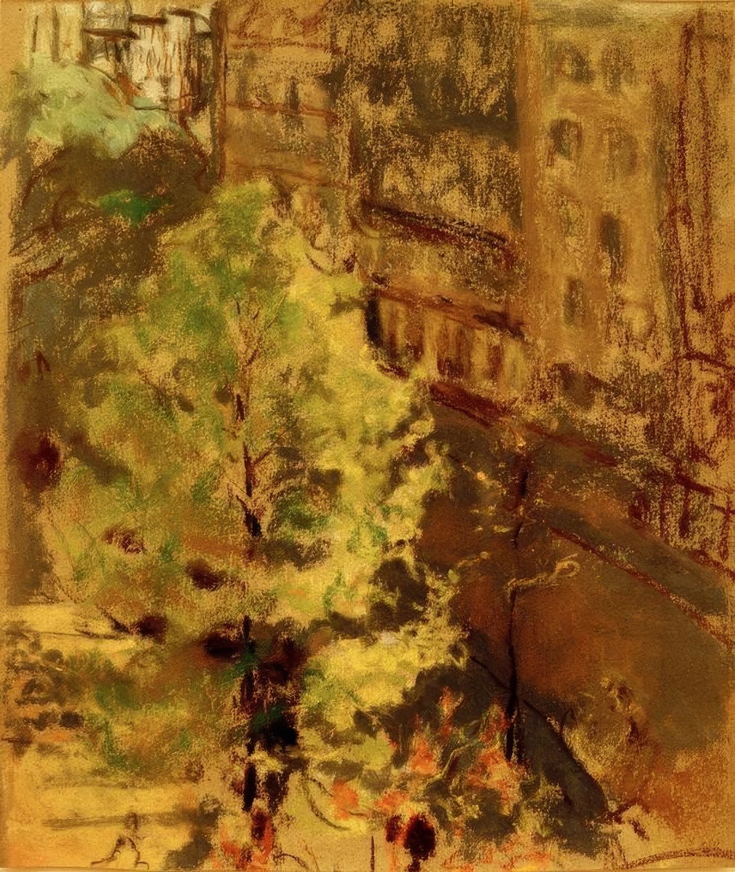 Le square Berlioz, effet de soleil matinal tekijältä Edouard Vuillard