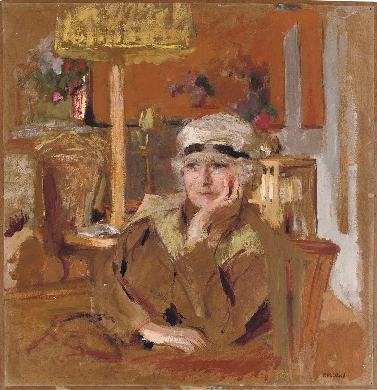 Lucy Hessel mustassa samettinauhassa, n. 1921-25 tekijältä Edouard Vuillard